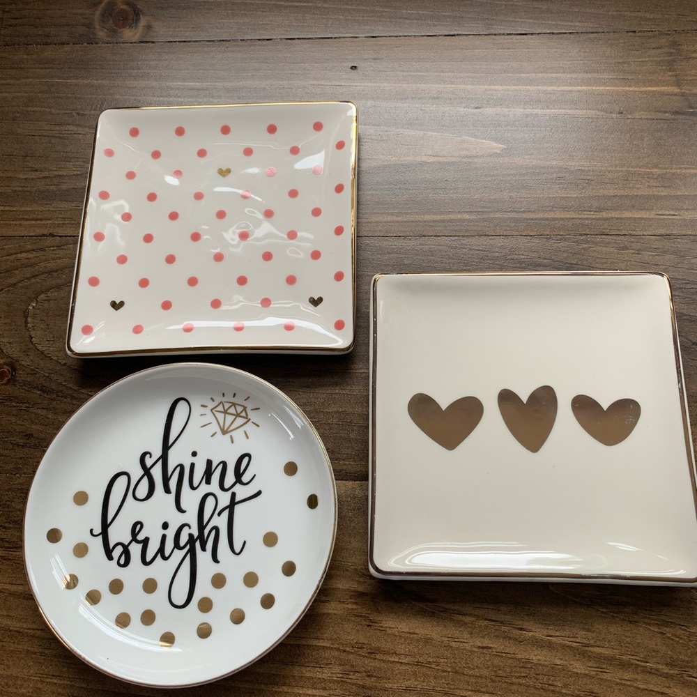 Set of 3 Ceramic trinket dishes